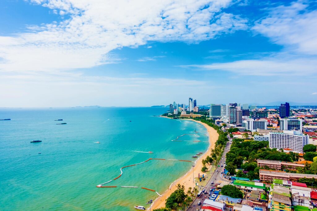 beach town view from above