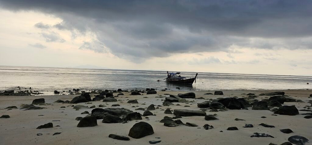 The Cove Phi Phi moody cloud. rainy season in Thailand at Phi phi island