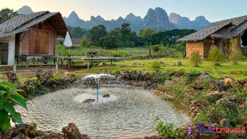 Beautiful peaceful garden at Phu Pha Muak homestay in Chiang Dao district, Thailand⁠