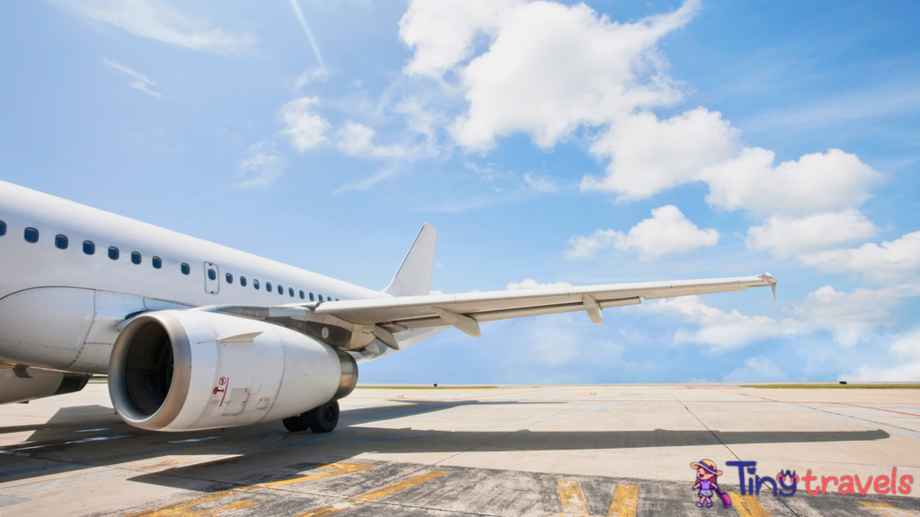 airbus aircraft on airport,koh samui,thailand⁠