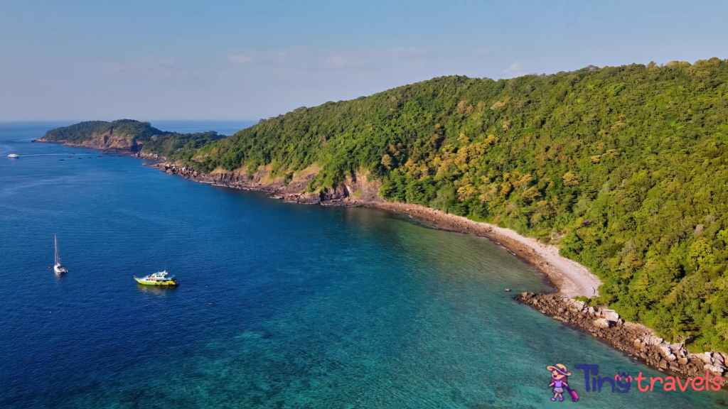 Aerial View of Loh Lana Bay in Thailand⁠