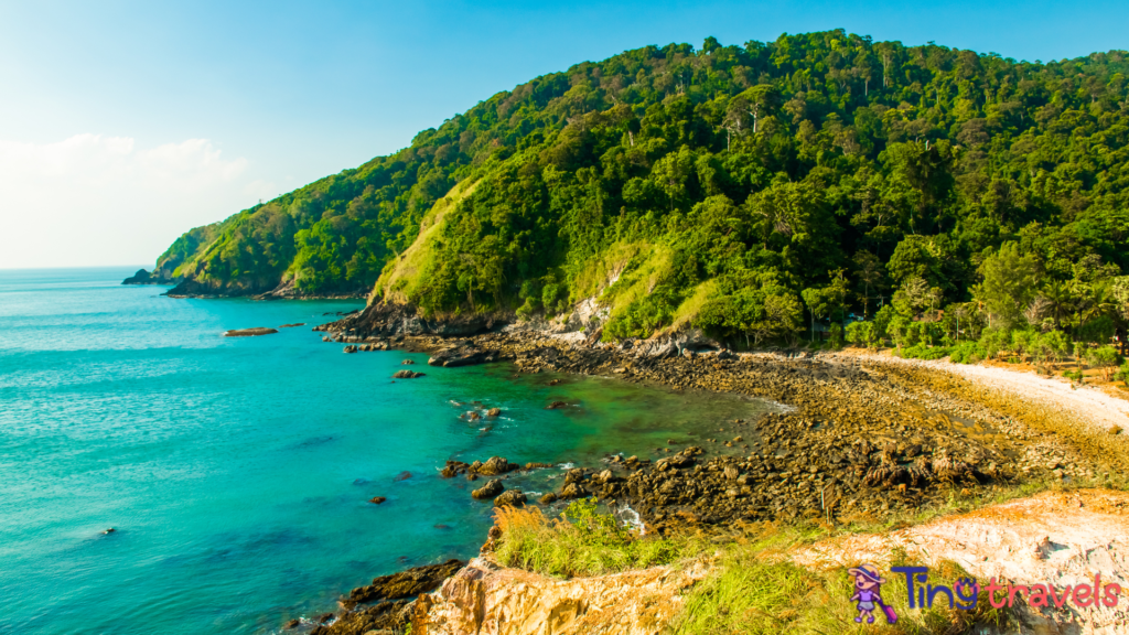 Beatiful rock coast view point of Mu Ko Lanta National park, Koh Lanta