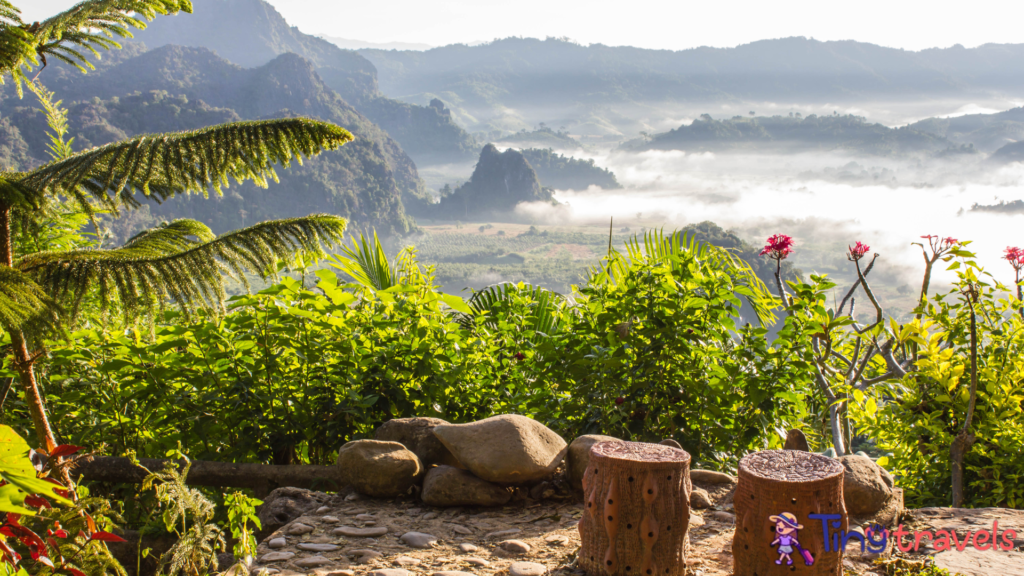 the landscape of misty mountains ,Phu Langka National Park.⁠