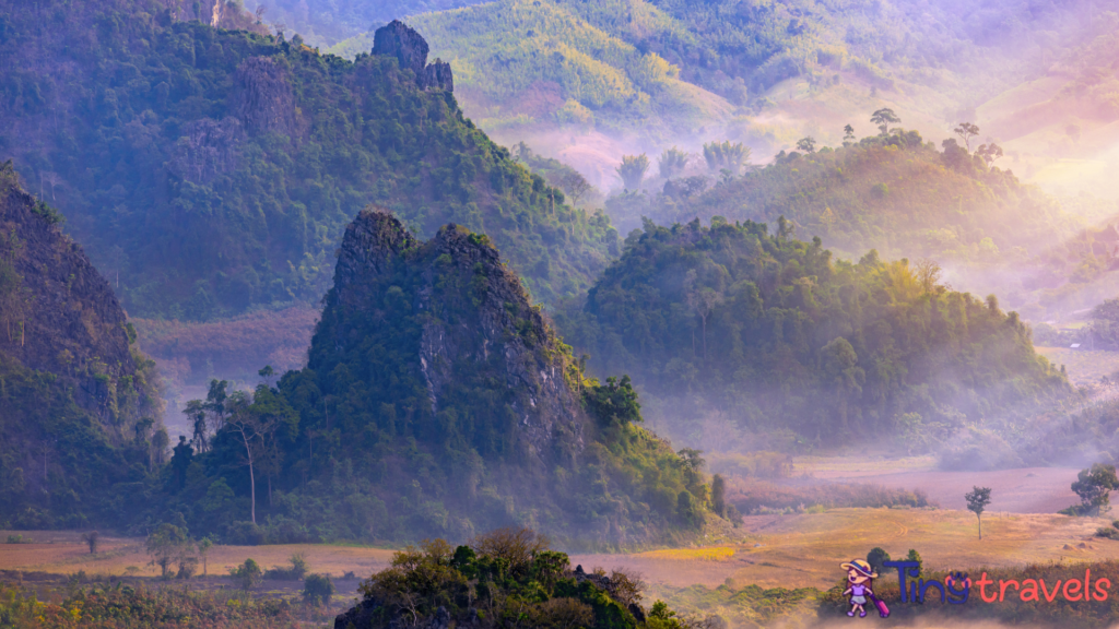 Mountain views of Phu Langka National Park, Phayao province,Thailand.⁠