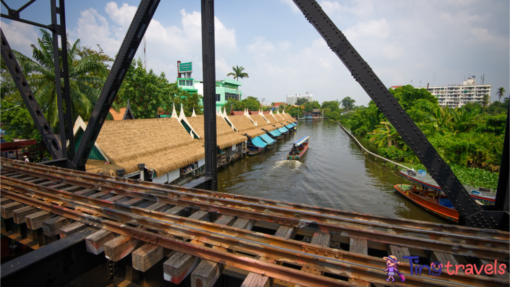 Taling Chan floating market - view from the railway bridge⁠