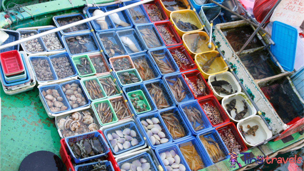 Sea food at floating market 