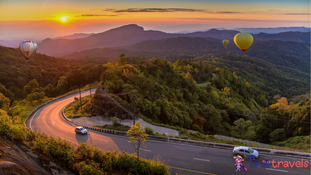 Hot air balloon at Doi Inthanon, Chiang mai Thailand⁠