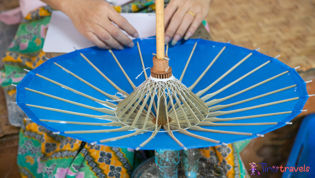 Paper umbrella handmade umbrella of Ban Bo-sang Chiang Mai Asia Thailand.⁠