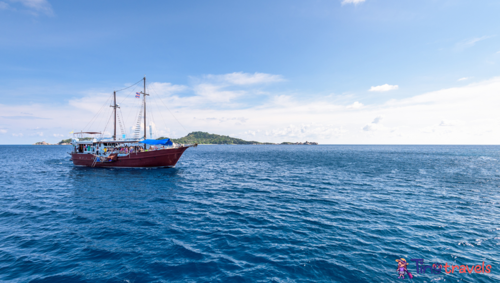 Sea travel by boat at Similan island, Thailand⁠
