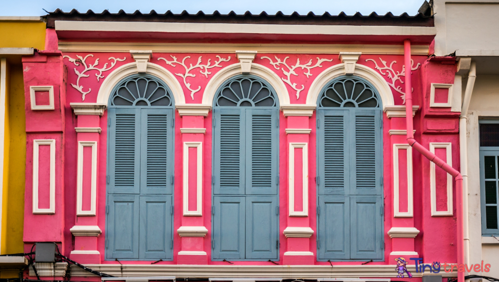 Sino Portuguese Colourful and decorative house in Old Phuket Town Phuket Thailand ⁠