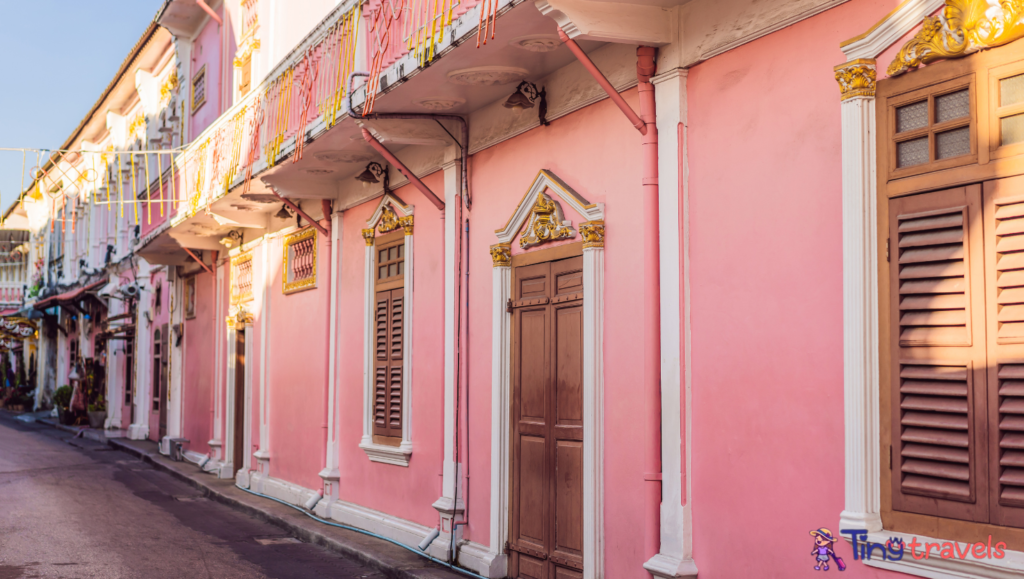 Sino Portuguese Colourful and decorative house in Old Phuket Town Phuket thailand⁠