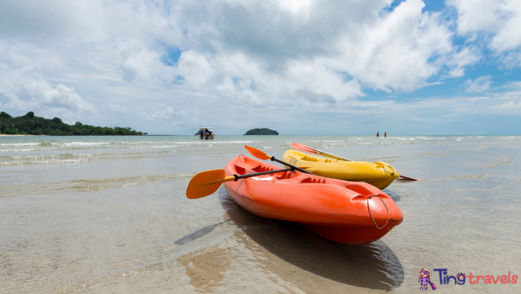 Kayaks laying on Kai Bae Beach, Koh Chang, Trat, Thailand⁠