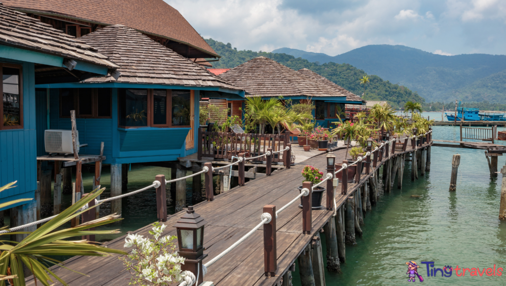 Houses on stilts in the fishing village of Bang Bao, Koh Chang, Thailand⁠