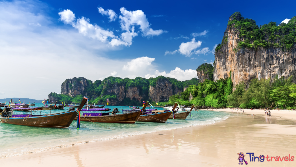 Railay beach in Krabi Thailand. Asia