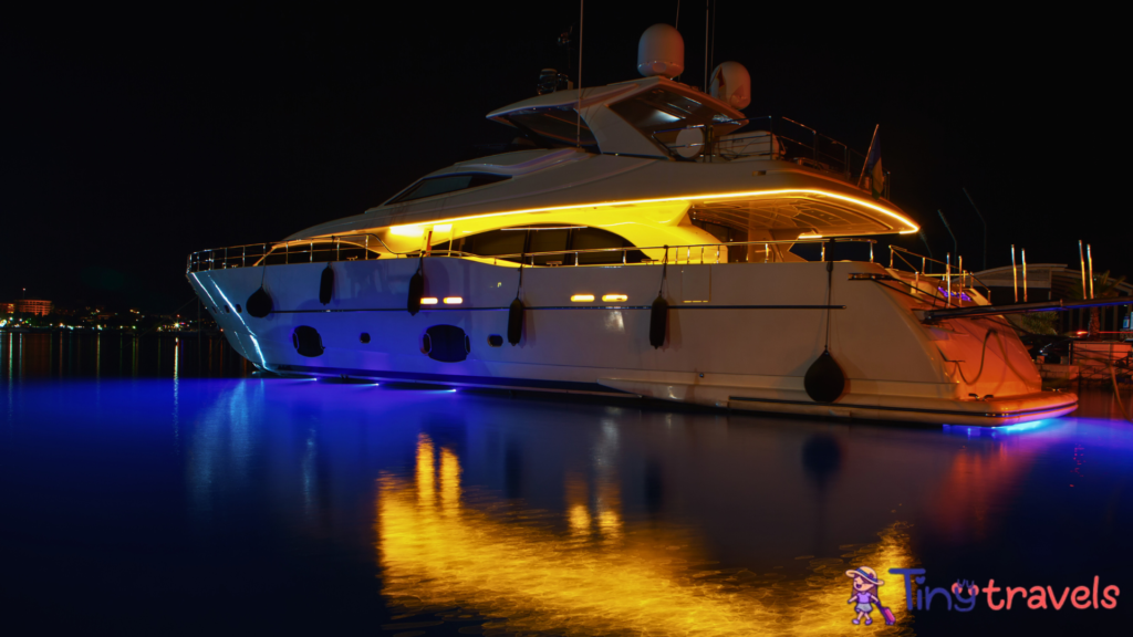 Luxury yacht in the night⁠