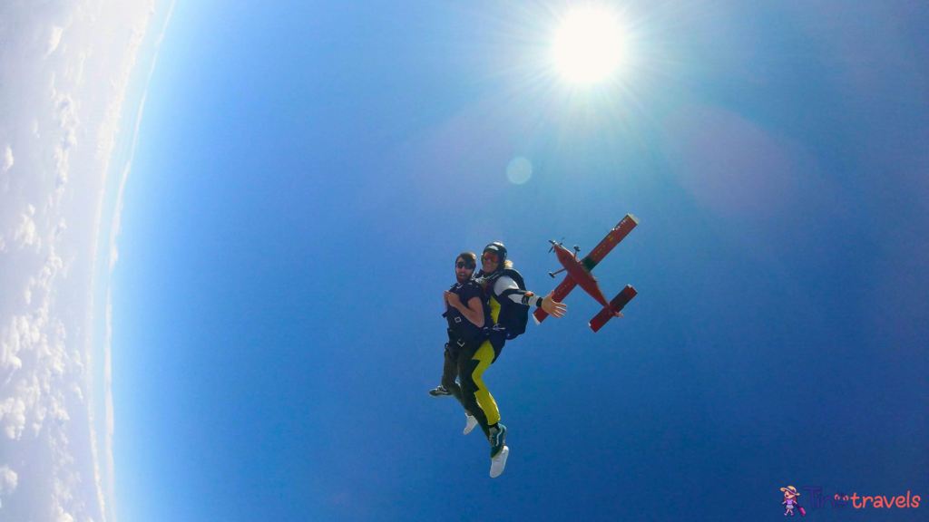 Two Courageous People Skydiving⁠