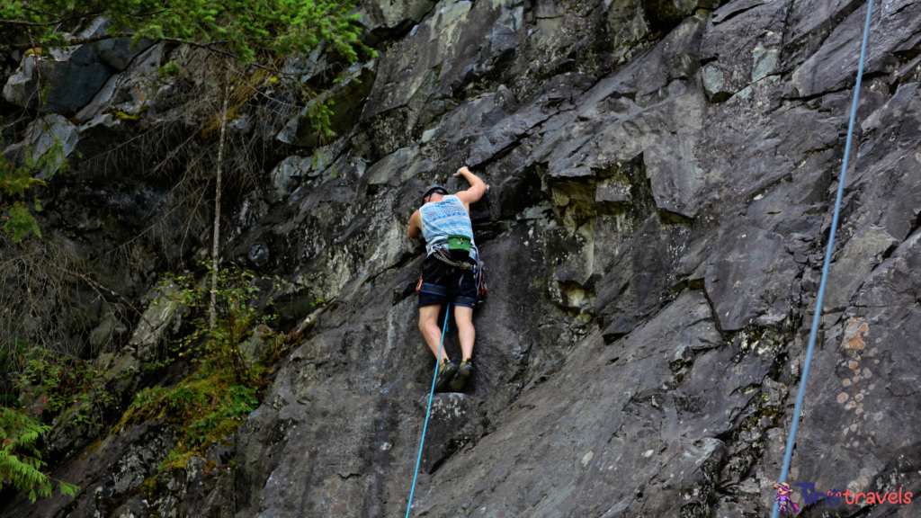 Man rock climbing⁠