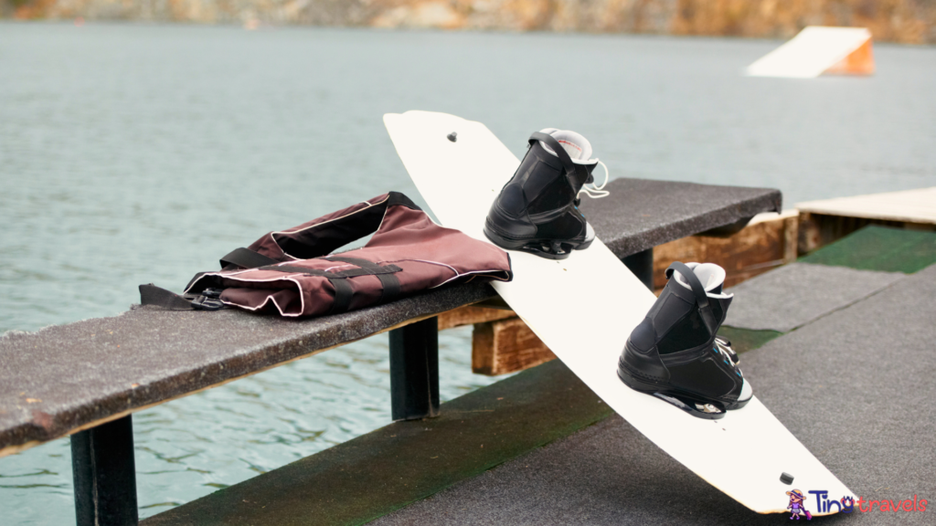 A Wakeboard and Kit. Cropped View of a Wakeboard Alongside the L⁠