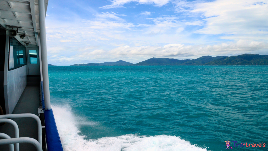 Koh Phangan island from ferry boat, in Thailand⁠