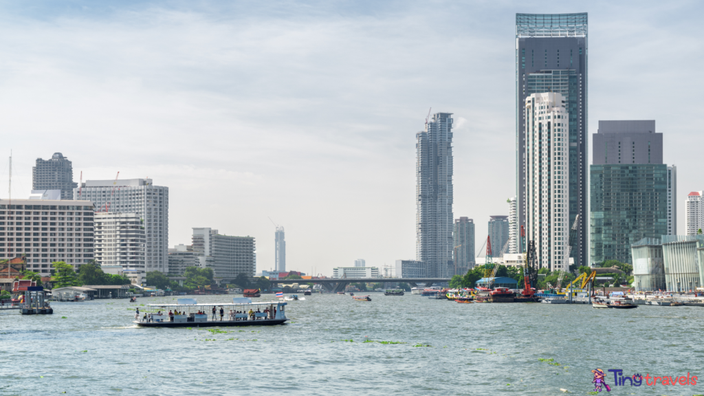 Ferry Crossing the Chao Phraya River in Bangkok, Thailand⁠