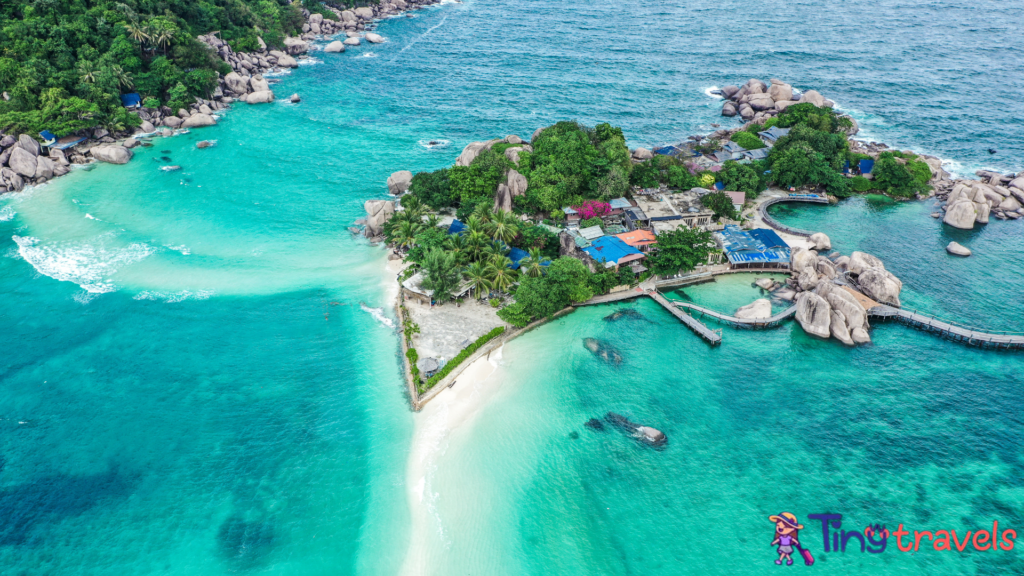 Aerial View of Koh Nang Yuan in Koh Tao Thailand⁠
