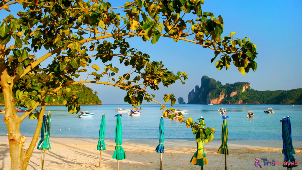 Ao Loh Dalum beach on Phi Phi Don Island, Thailand⁠