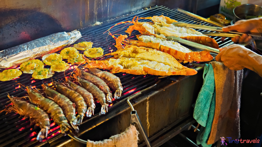 Street sea Food in Hua Hin night market ,Thailand⁠
