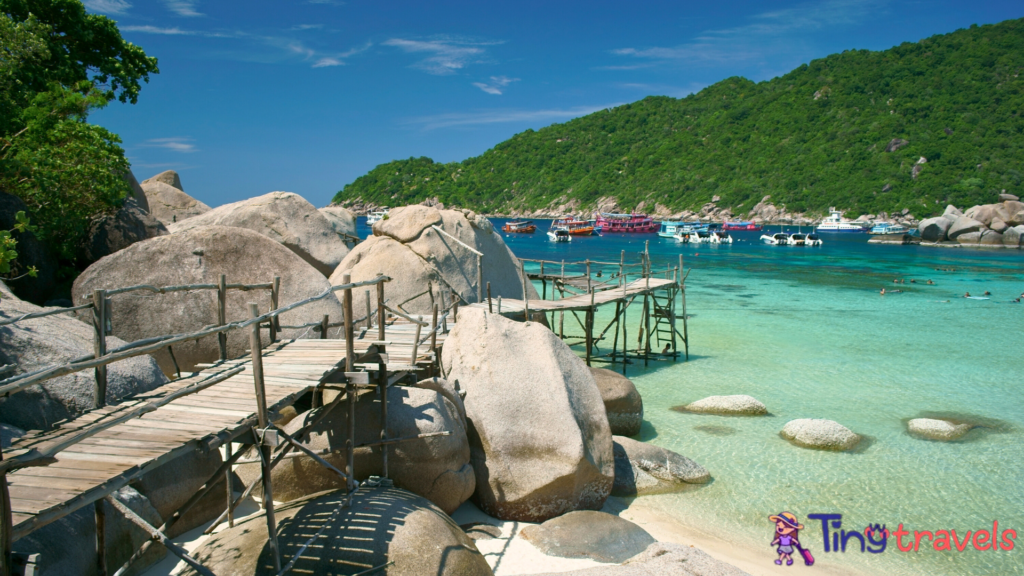 Wooden Walkway at Koh Nang Yuan, Thailand⁠
