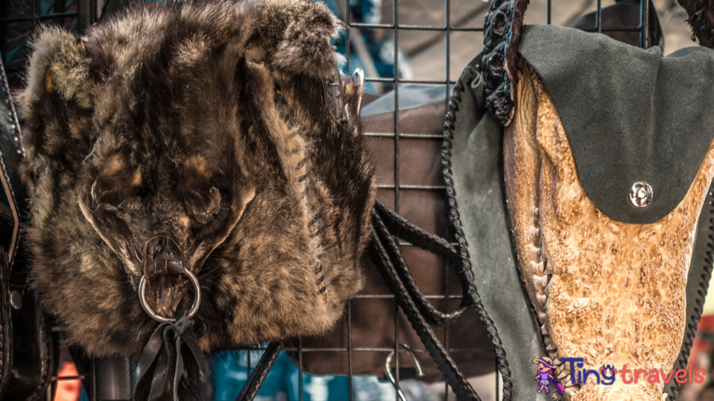 Leather shop Chatuchak market Bangkok Thailand⁠
