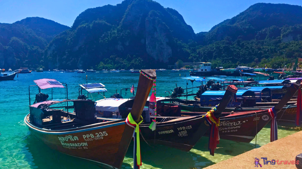 Long-tail Boat at Phi Phi Island Ton sai Pier 