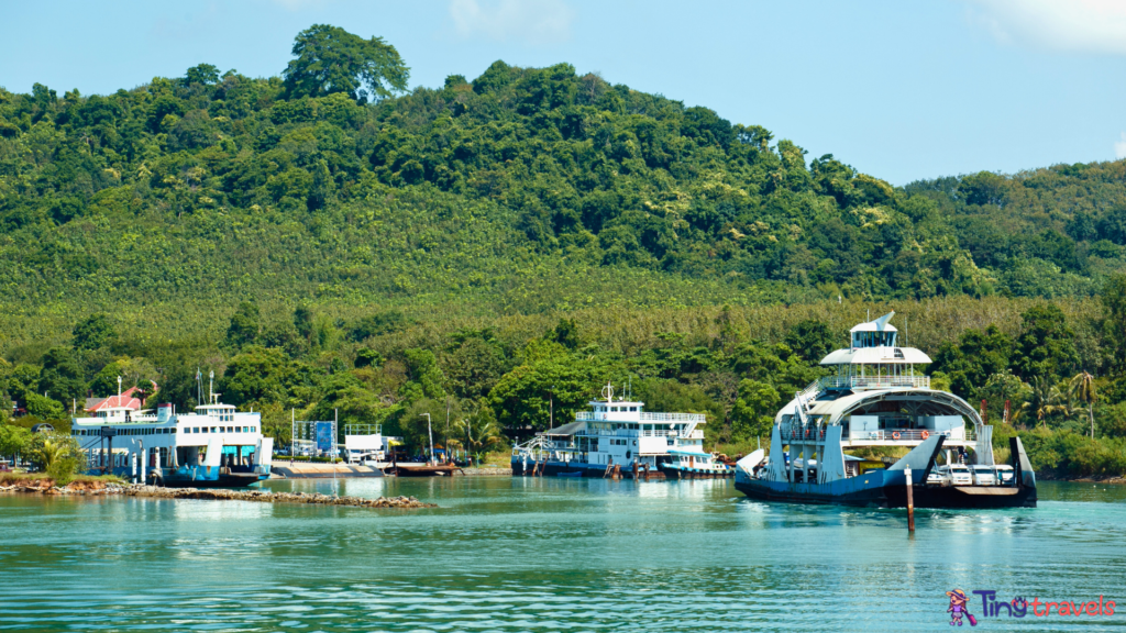 sea ferry in the port Koh Chang, Thailand⁠