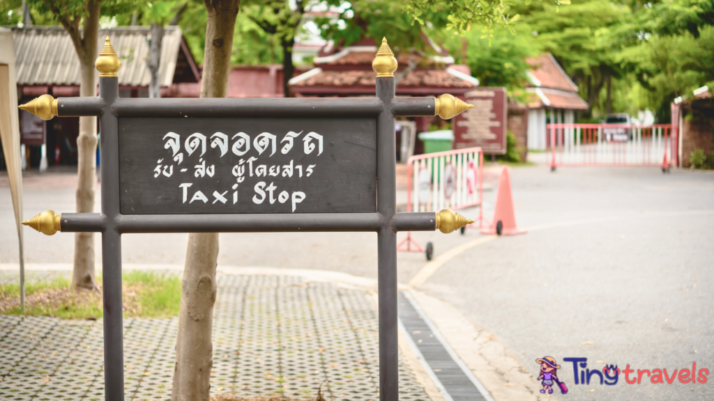 Taxi Stop sign for the public of Thailand.⁠