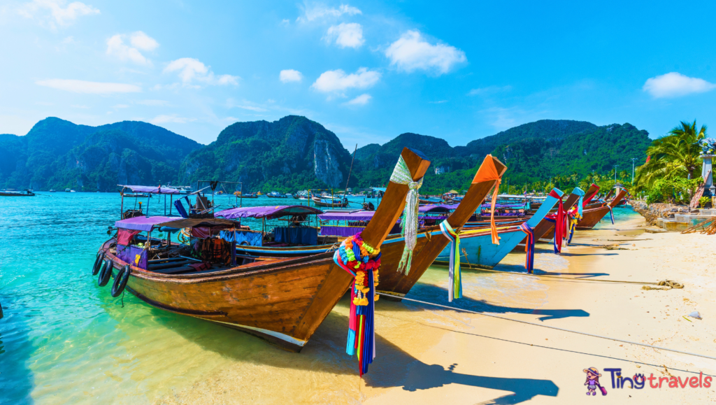 Harbor on Ton Sai Bay, Phi Phi Islands, Andaman Sea, Thailand⁠